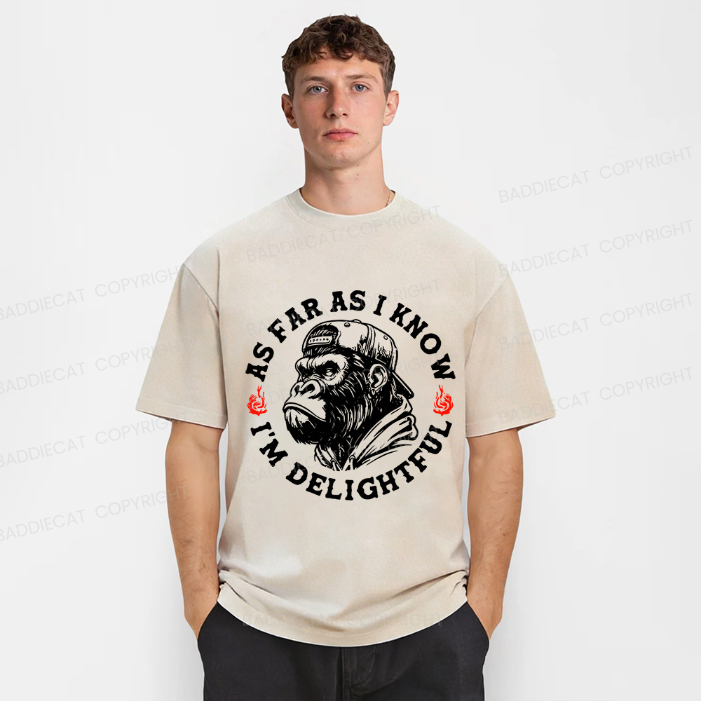Baddiecat As Far As I Know I'm Delightful Washed T-shirt