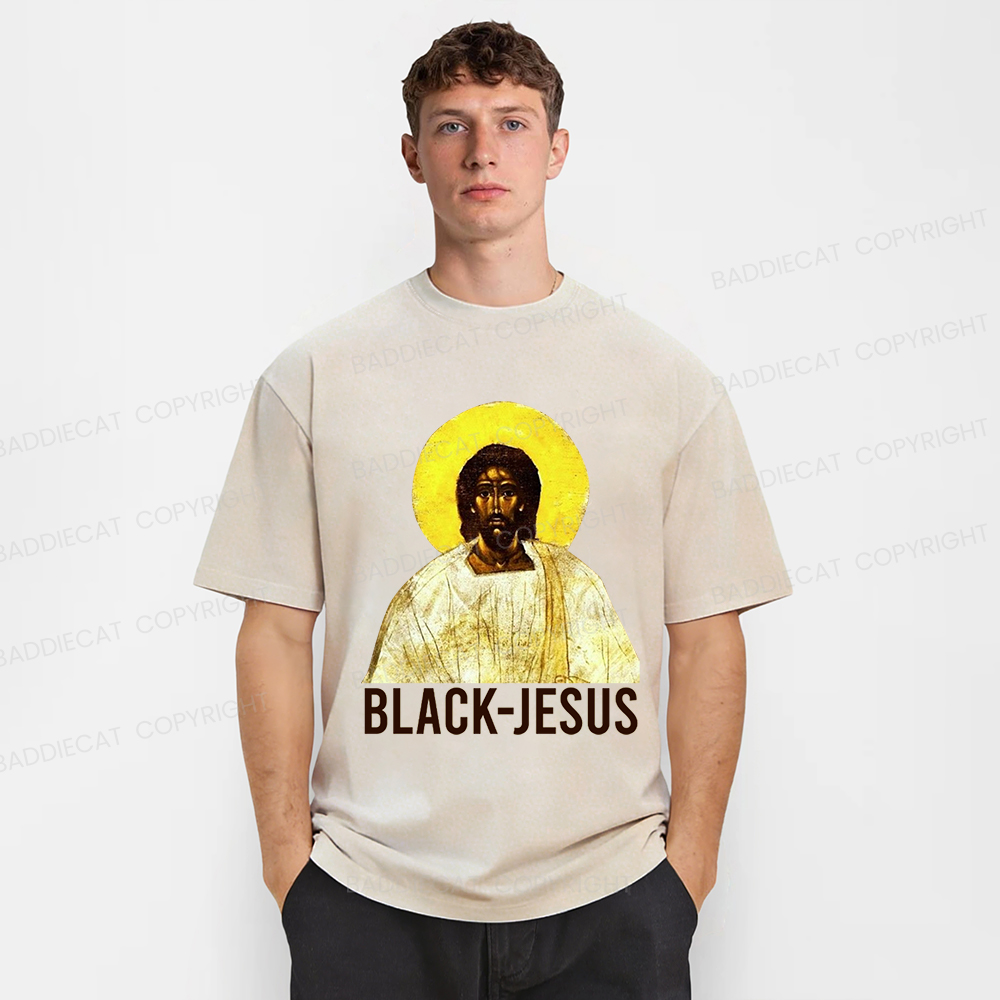 Baddiecat Black Jesus Washed T-shirt
