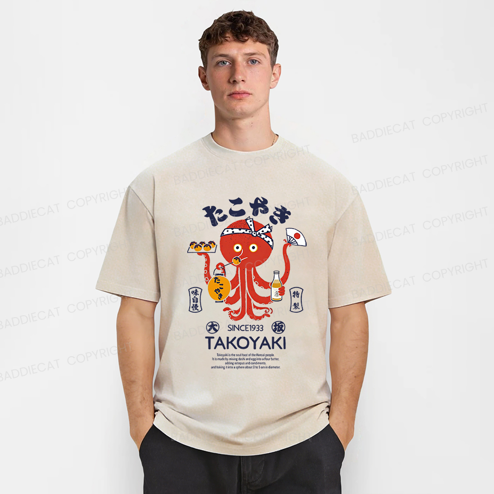Baddiecat Takoyaki Washed T-shirt