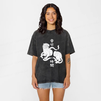Baddiecat Japanese Tiger Washed T-shirt
