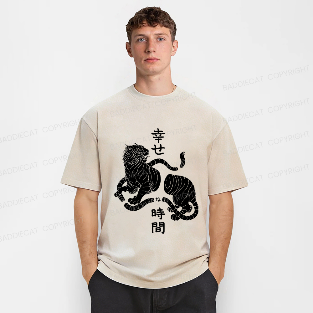 Baddiecat Japanese Tiger Washed T-shirt