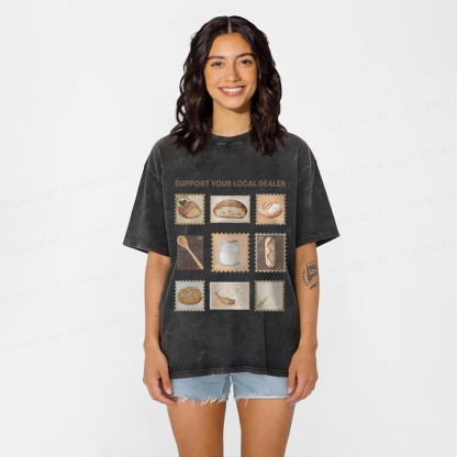 Baddiecat Bake Bread Washed T-shirt