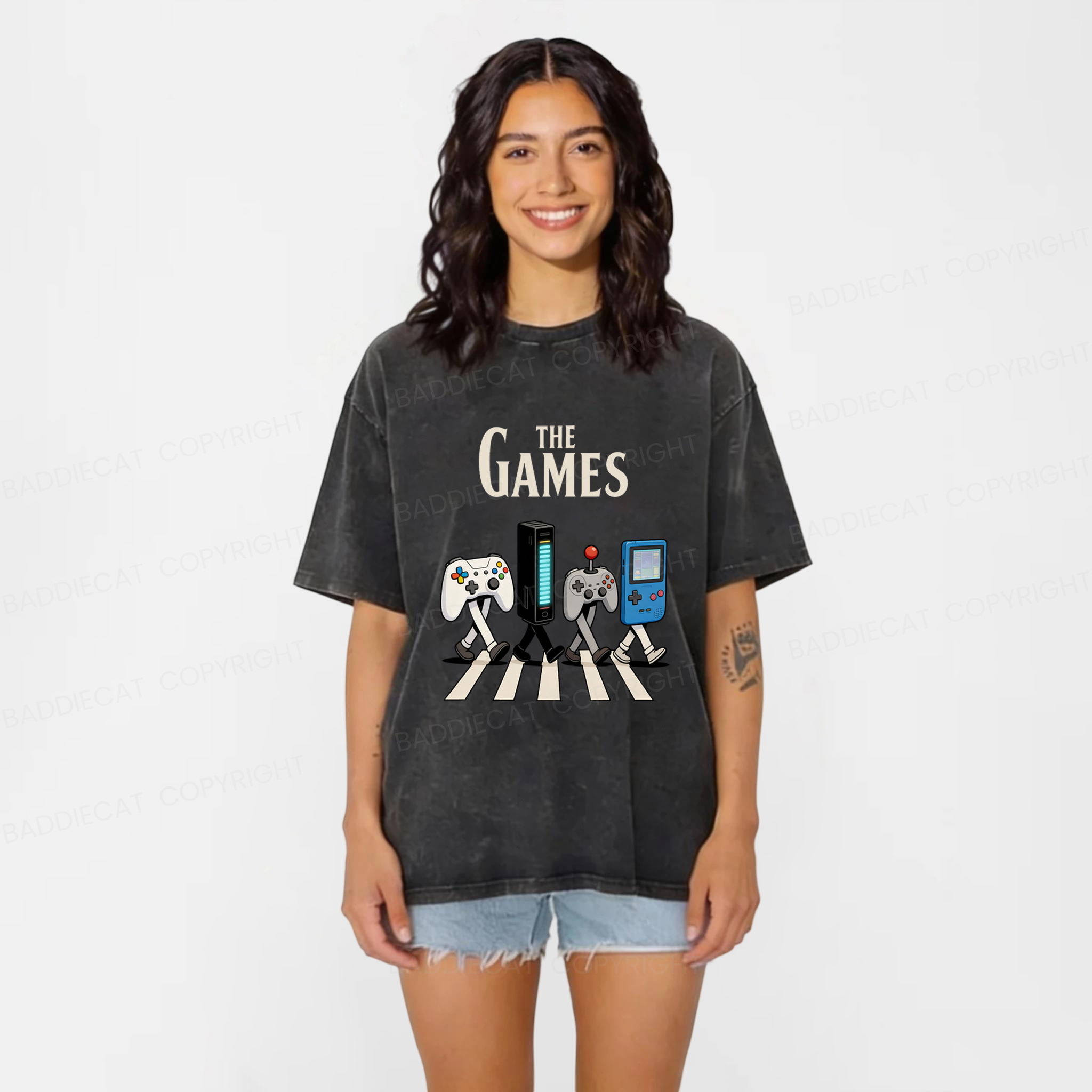 Baddiecat The Game Washed T-shirt