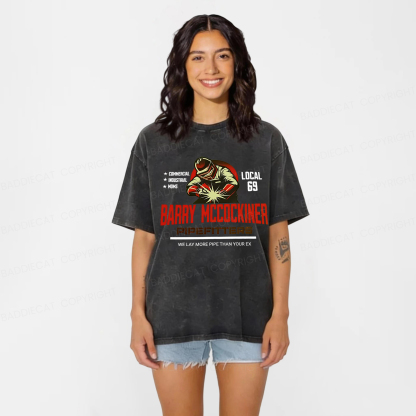Baddiecat Barry Mccockiner Washed T-shirt