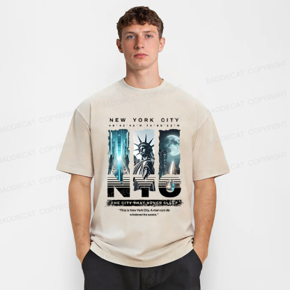 Baddiecat PAYEAH New York Sky Freedom Washed T-shirt