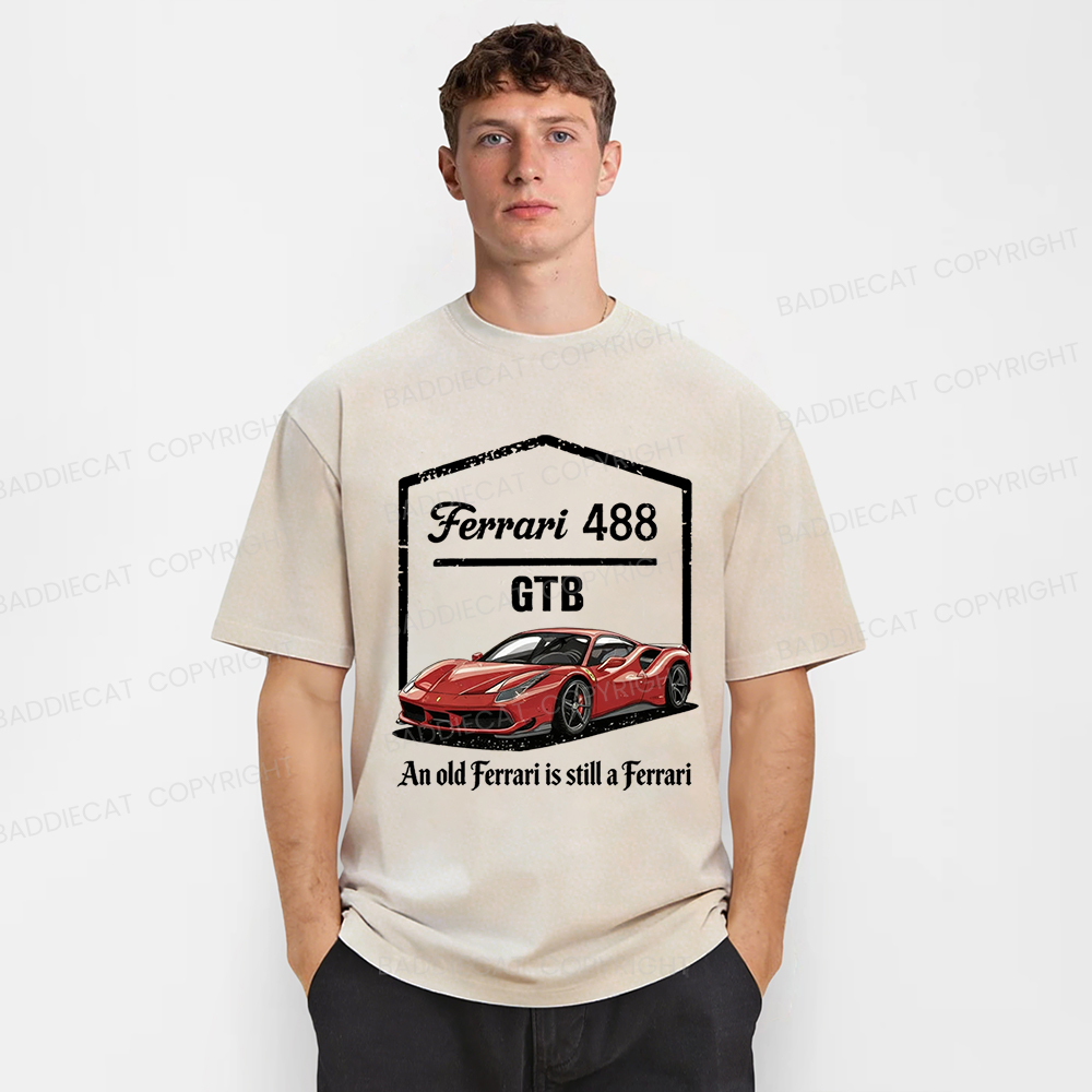 Baddiecat Ferrari 488 Washed T-shirt