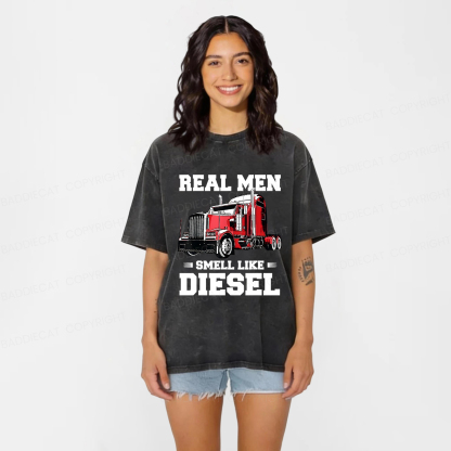 Baddiecat Funny Trucker Gifts Washed T-shirt