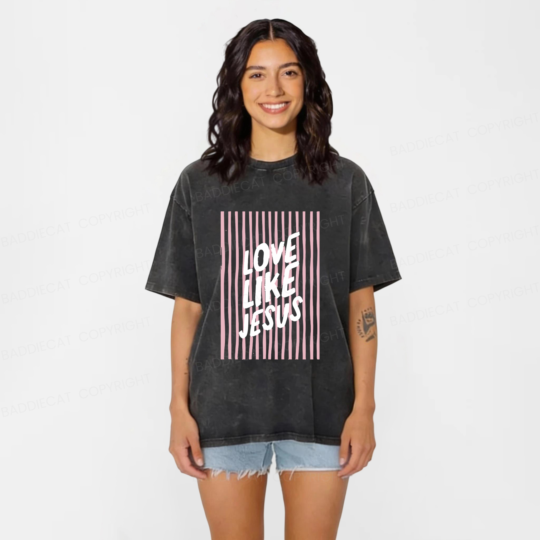 Baddiecat Love Like Jesus Washed T-shirt