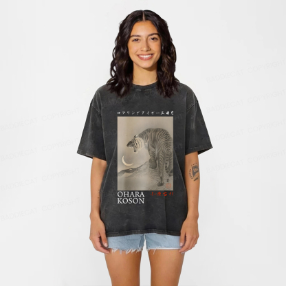 Baddiecat Tokyo Japanese Tiger Washed T-shirt