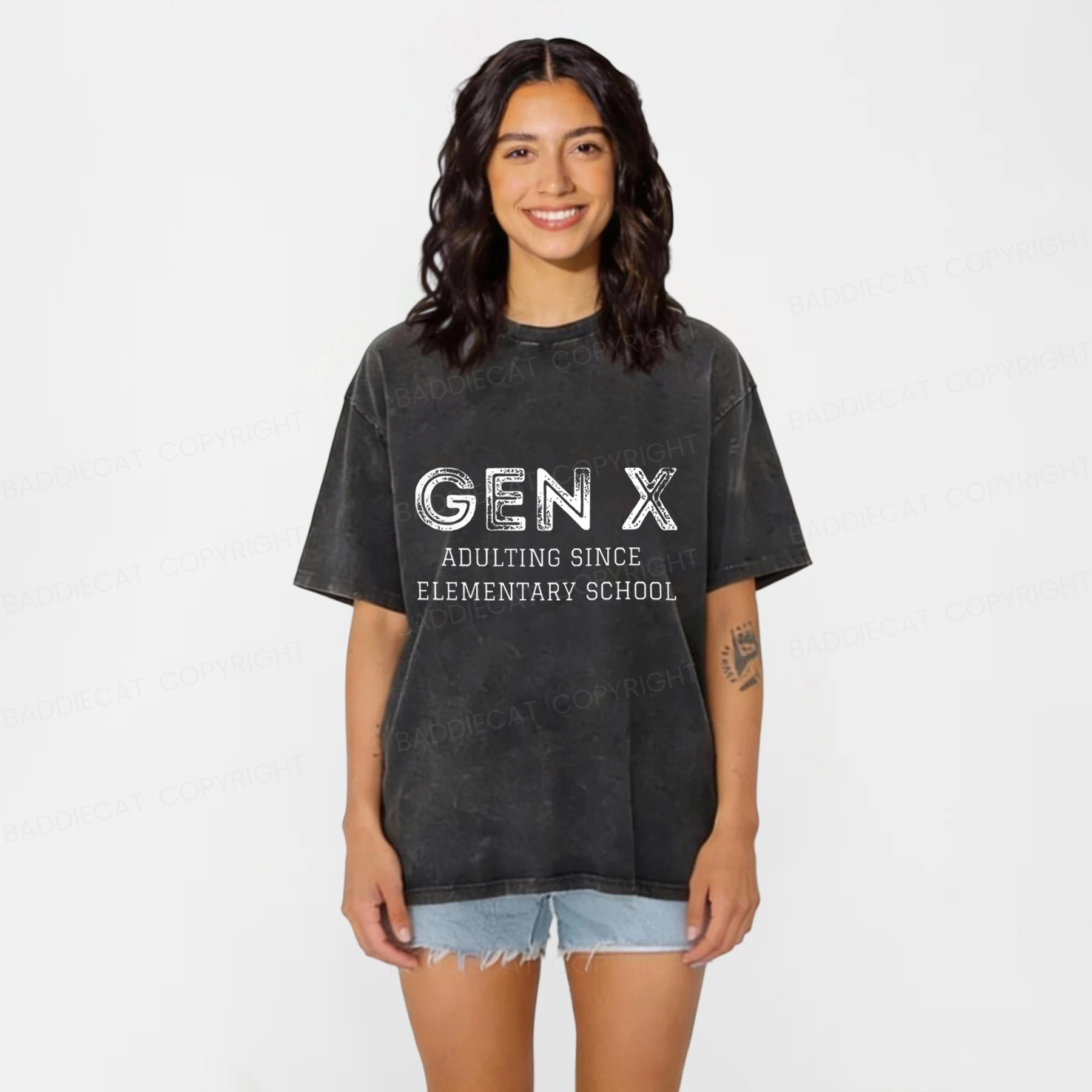 Baddiecat Gen X Washed T-shirt