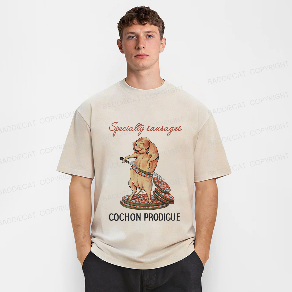 Baddiecat Specially Sausages Washed T-shirt