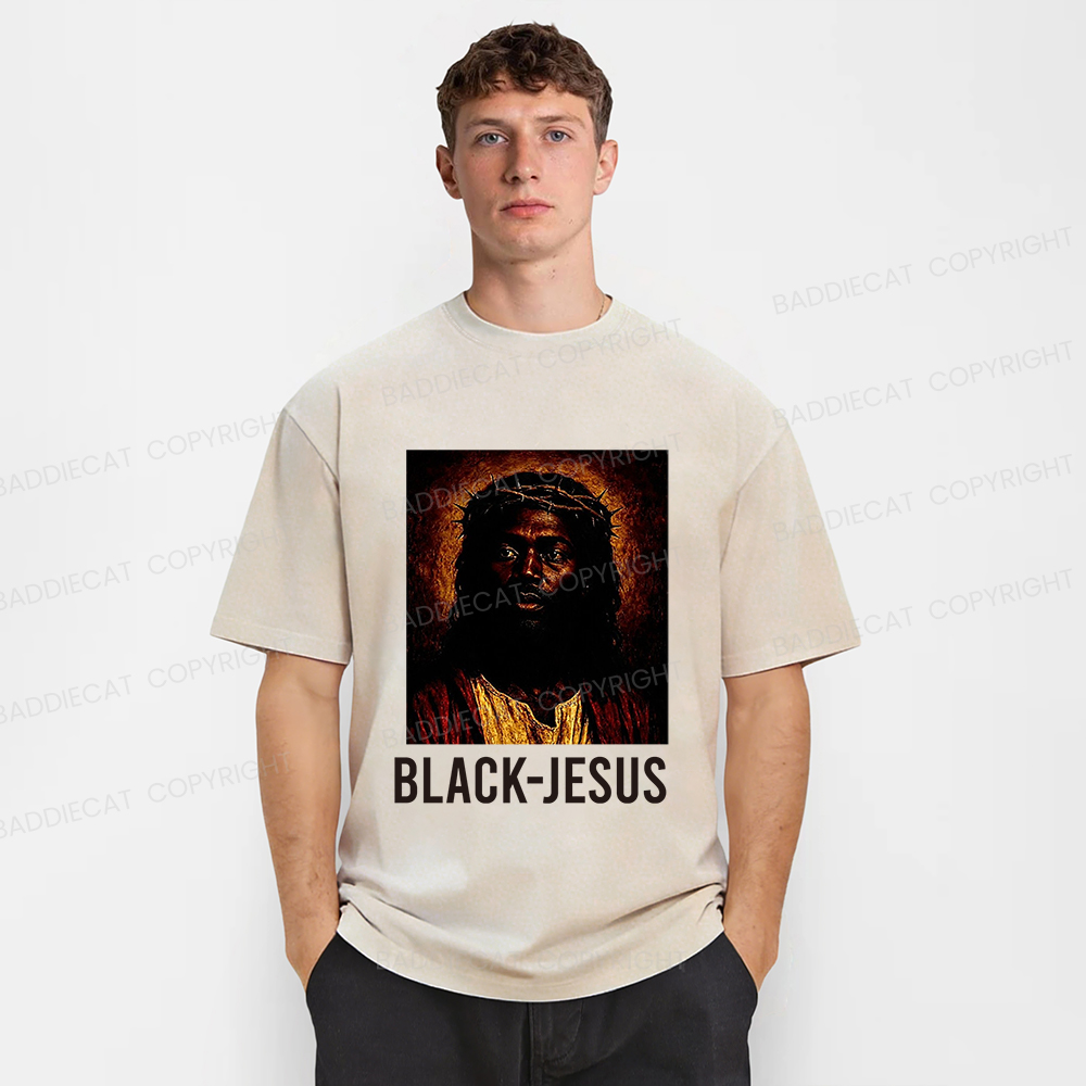 Baddiecat Black Jesus Washed T-shirt
