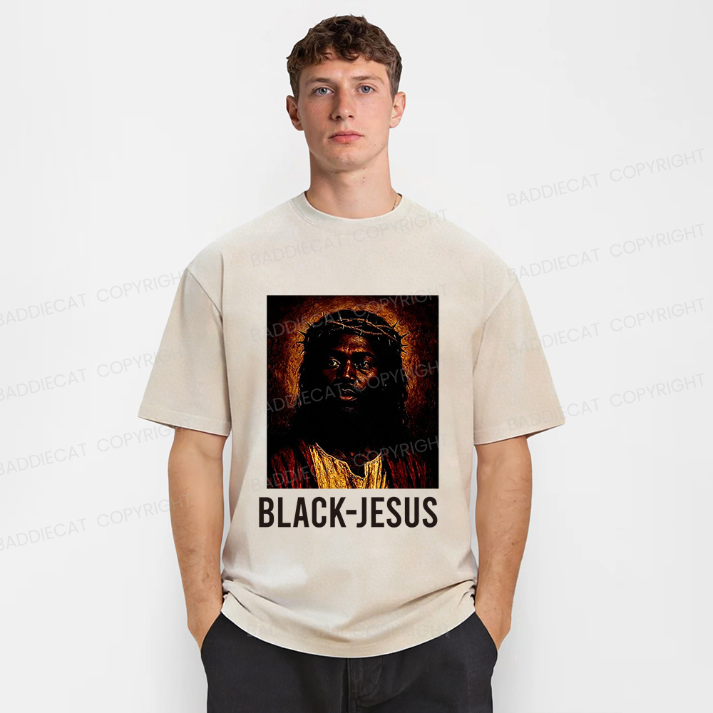Baddiecat Black Jesus Washed T-shirt