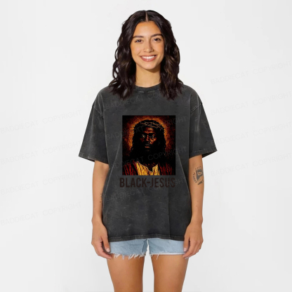 Baddiecat Black Jesus Washed T-shirt