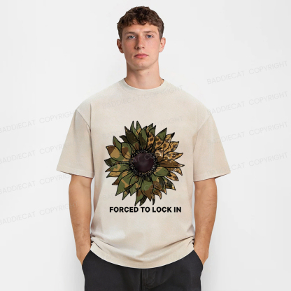 Baddiecat Camo Sunflower Washed T-shirt