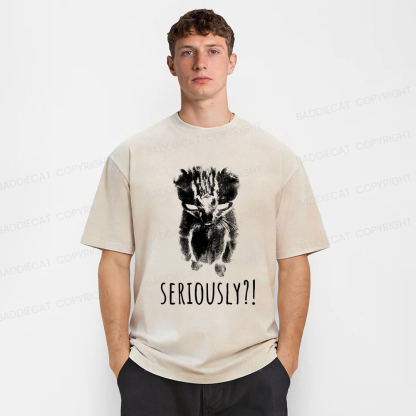 Baddiecat Seriously Cat Washed T-shirt