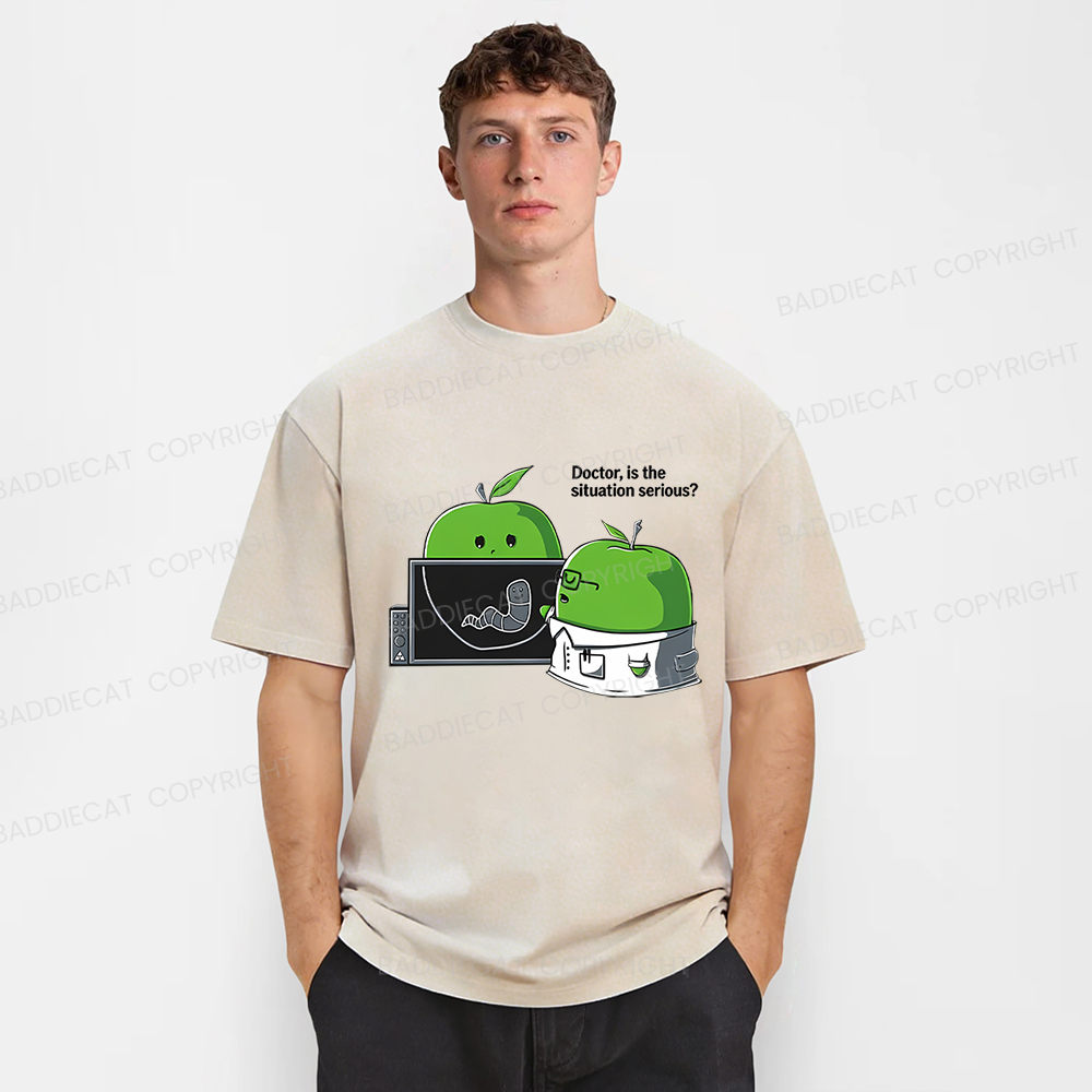 Baddiecat Doctor Is The Situation Serious Funny Washed T-shirt