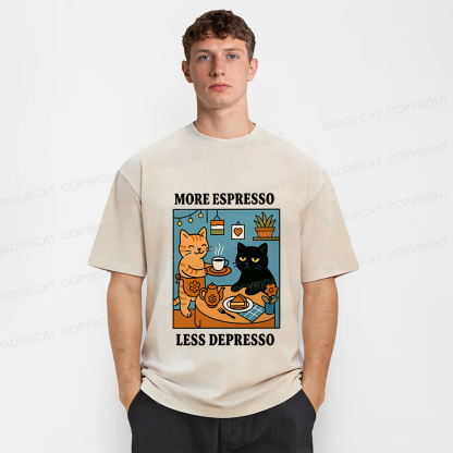 Baddiecat More Espresso Less Depresso Washed T-shirt