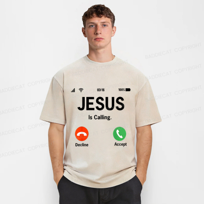 Baddiecat Jesus Christian faith Funny Meme Washed T-shirt