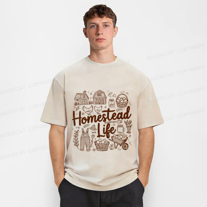 Baddiecat Homestead Life Washed T-shirt