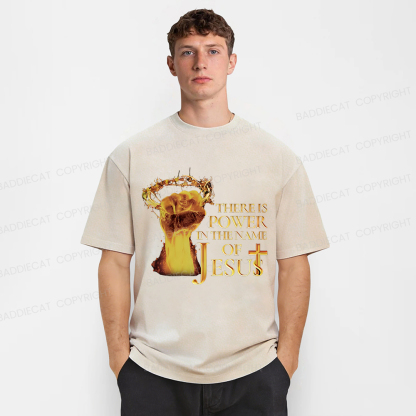 Baddiecat Jesus Christian Faith Washed T-shirt