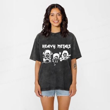 Baddiecat Heavy Metals Music Washed T-shirt
