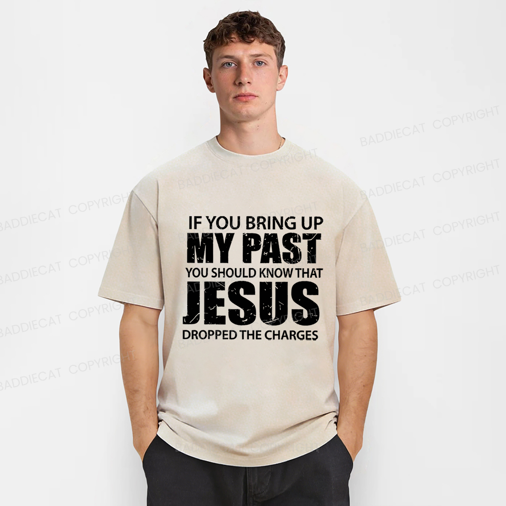 Baddiecat Jesus Christian Faith Washed T-shirt