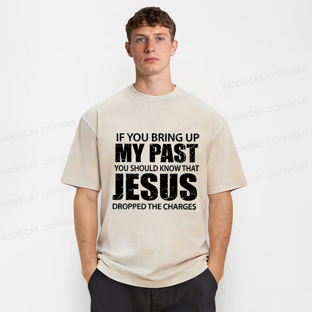 Baddiecat Jesus Christian Faith Washed T-shirt