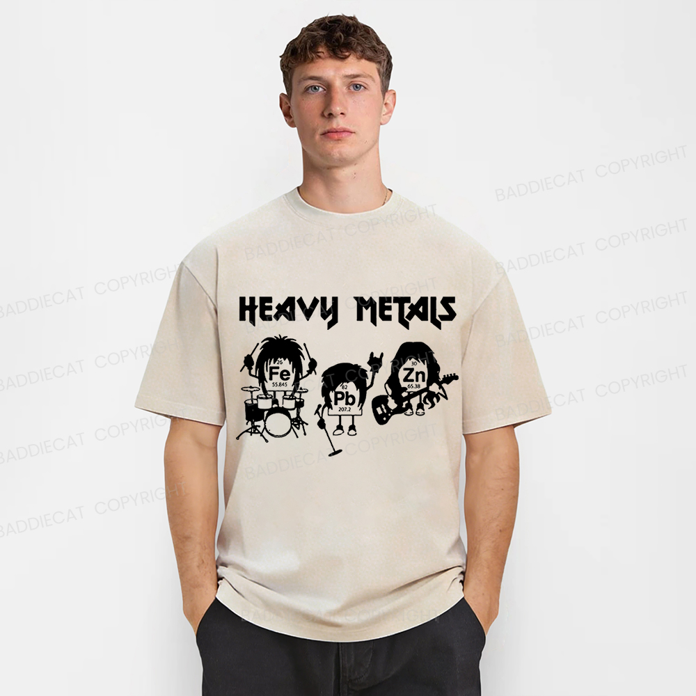 Baddiecat Heavy Metals Music Washed T-shirt