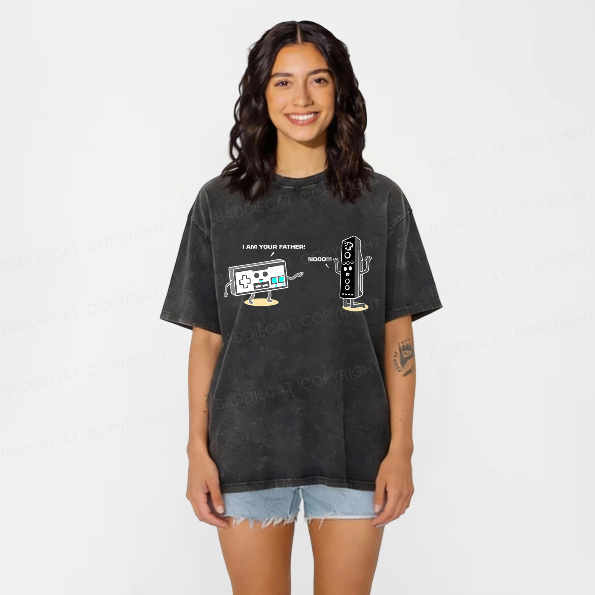 Baddiecat I Am Your Father Washed T-shirt