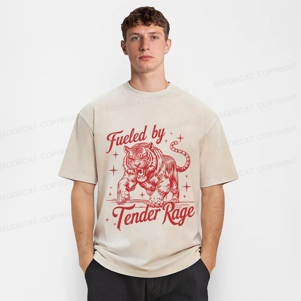 Baddiecat Tiger Fueled By Tender Rage Washed T-shirt