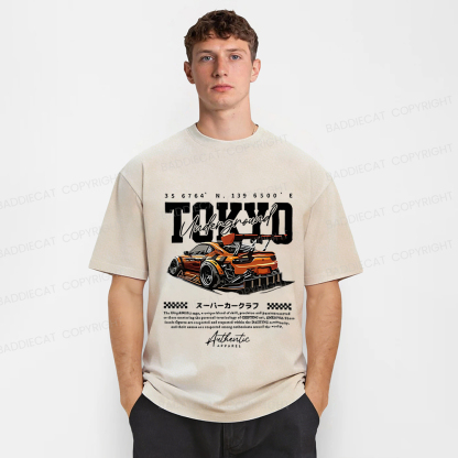 Baddiecat Tokyo Racing Car Washed T-shirt