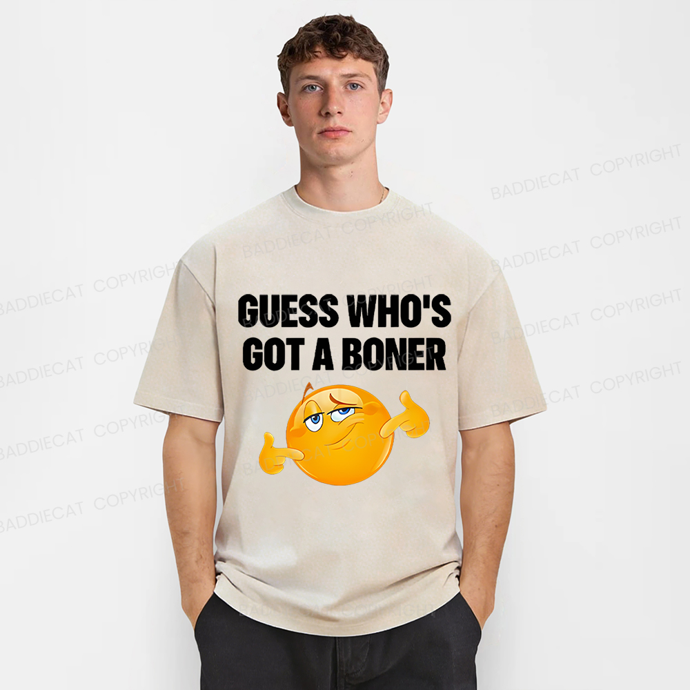 Baddiecat Guess Who's Got A Boner Washed T-shirt