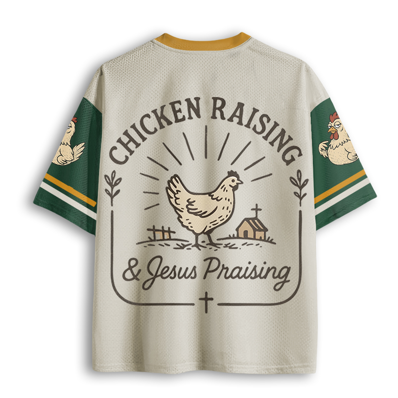 Baddiecat Chicken Raising Jesus Praising Mesh Jersey