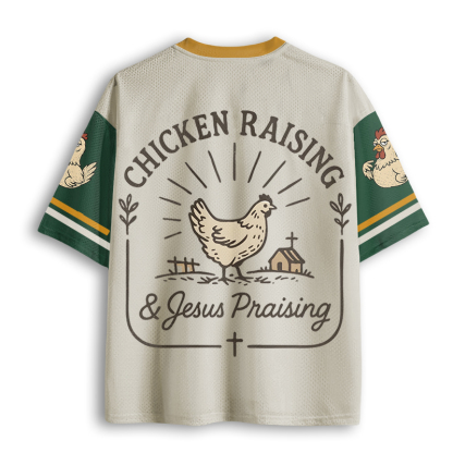 Baddiecat Chicken Raising Jesus Praising Mesh Jersey