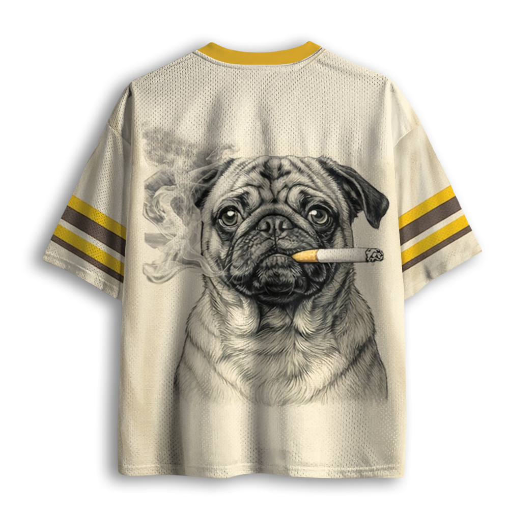 Baddiecat Smoking Pug Mesh Jersey