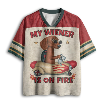 Baddiecat My Wiener Is On Fire Hot Dog Car Mesh Jersey