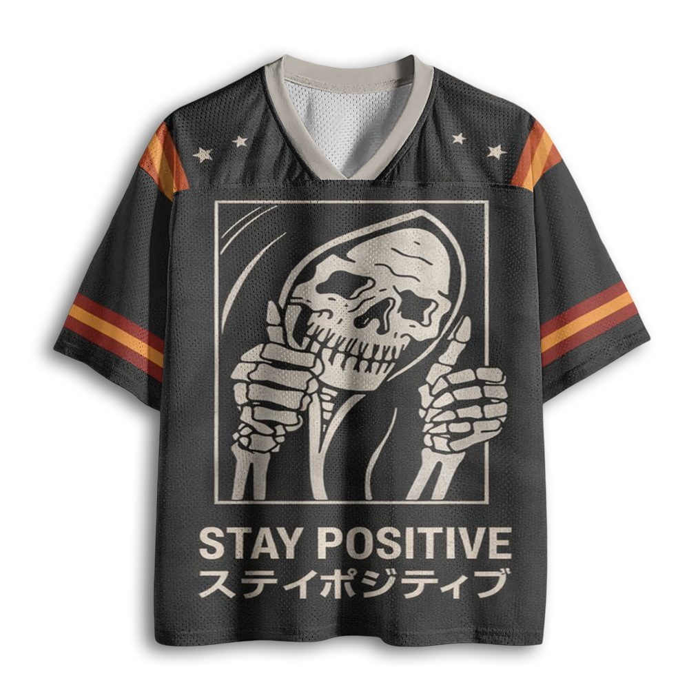 Baddiecat Skull Stay Positive Mesh Jersey