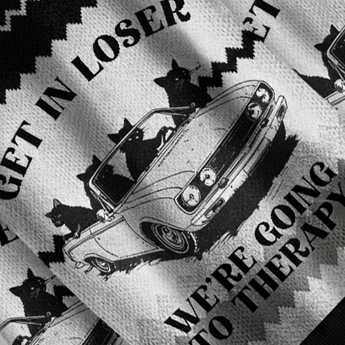 Baddiecat Get In Loser We're Going To Therapy Christmas Ugly Sweatshirt