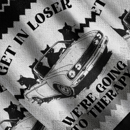 Baddiecat Get In Loser We're Going To Therapy Christmas Ugly Sweatshirt