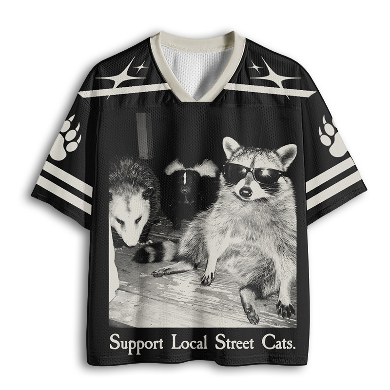 Baddiecat Raccoon Funny Mesh Jersey