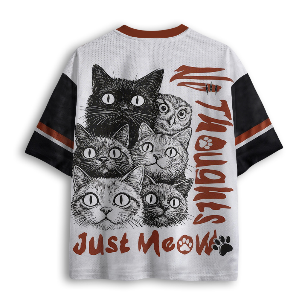 Baddiecat Funny Cat Just Meow Mesh Jersey