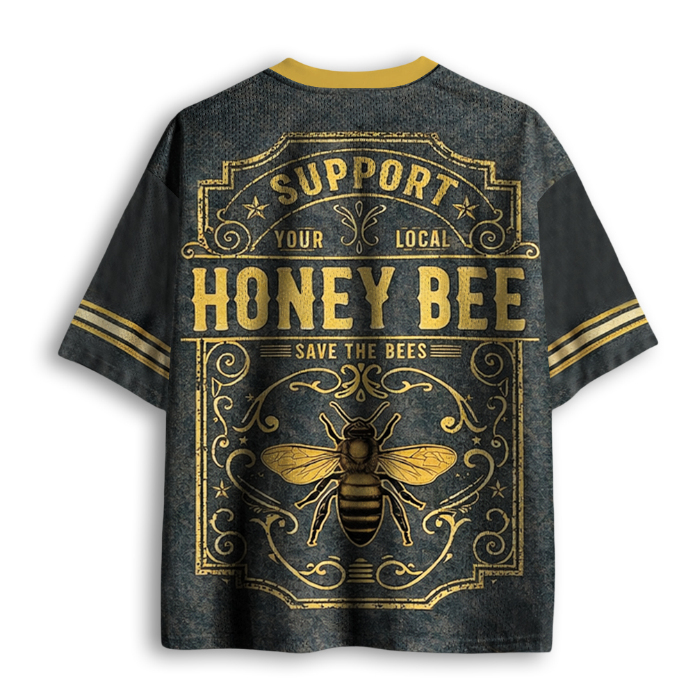 Baddiecat Support Honey Bee Mesh Jersey