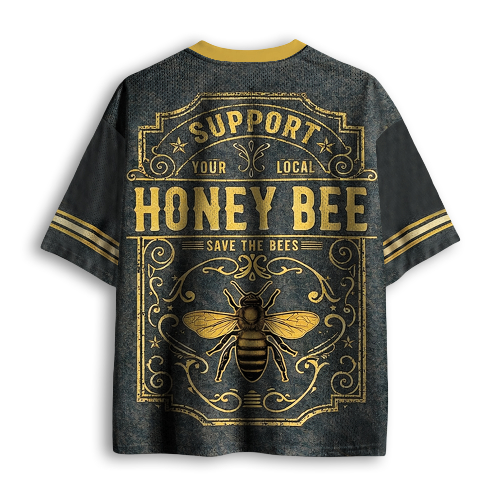 Baddiecat Support Honey Bee Mesh Jersey