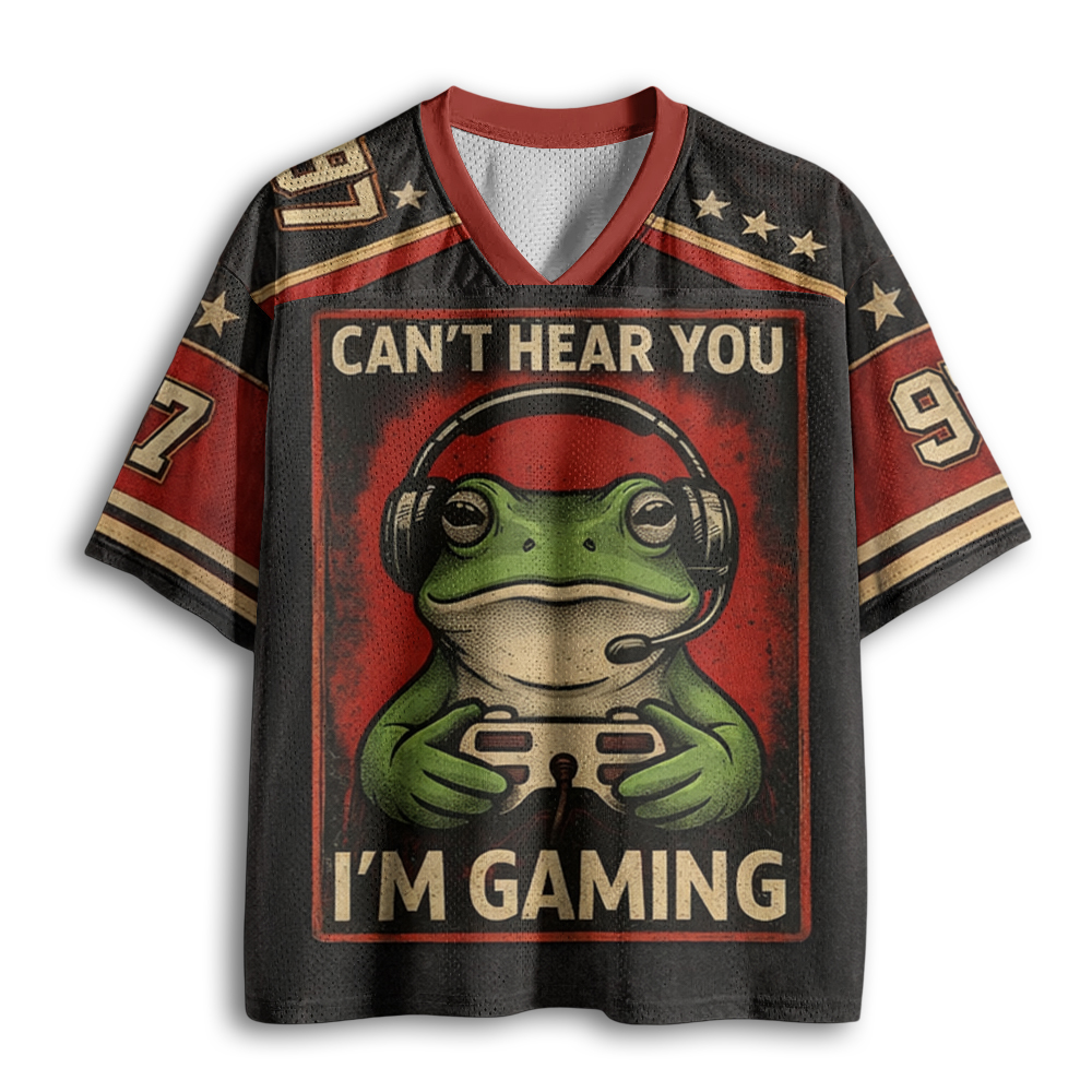 Baddiecat Funny Gamer Frog Mesh Jersey