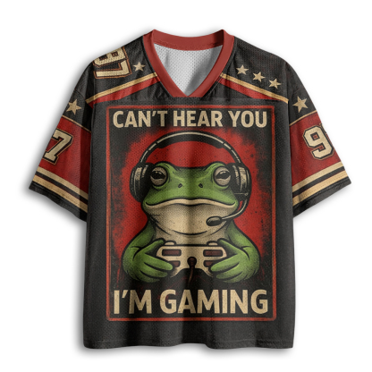 Baddiecat Funny Gamer Frog Mesh Jersey