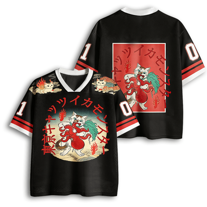Baddiecat Japanese Style Cat Mesh Jersey