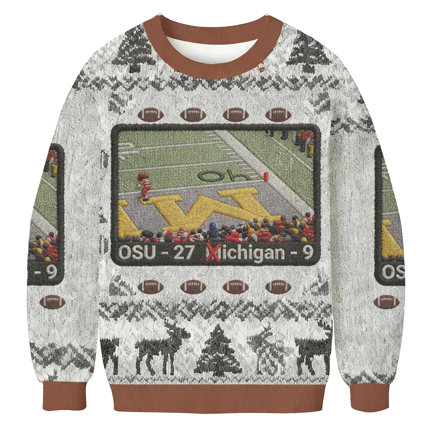 Baddiecat OSU 27 VS Michigan 9 Football Ugly Sweatshirt