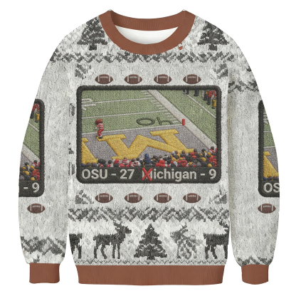 Baddiecat OSU 27 VS Michigan 9 Football Ugly Sweatshirt