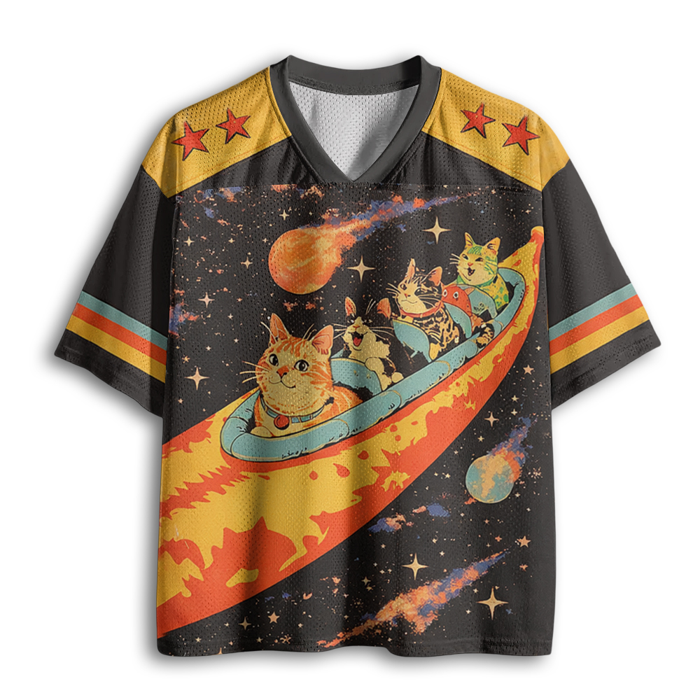 Baddiecat Spacecraft Cats Mesh Jersey